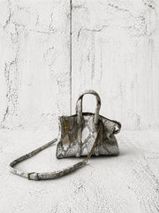 【M.U.L 2026-9】BOSTON BAG S - 転写Python 洗い加工