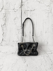 【M.U.L 2026-9】LAYER CHAIN SHOULDER BAG S - Black キルティング型押し