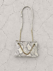 【M.U.L 2026-9】LAYER CHAIN SHOULDER BAG S - 転写Python 洗い加工