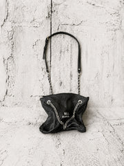 【M.U.L 2026-9】LAYER CHAIN SHOULDER BAG M - Black キルティング型押し
