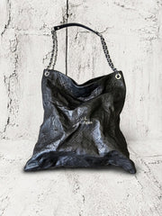 【M.U.L 2026-9】ONE HANDLE SHEET BAG - Black キルティング型押し