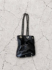 【M.U.L 2026-9】CYLINDER BAG - Black キルティング型押し