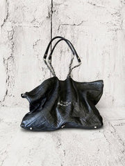 【M.U.L 2026-9】BENT TOTE S CHAIN - Black キルティング型押し