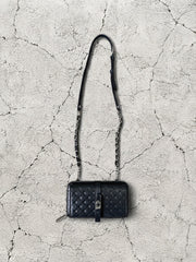 【M.U.L 2026-9】WALLET SHOULDER - Black キルト型押し