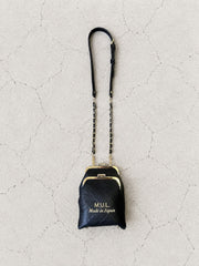 【M.U.L GAMAGUCHI】GAMAGUCHI DOUBLE SHOULDER - Black キルティング型押し