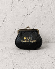 【M.U.L GAMAGUCHI】GAMAGUCHI POUCH S - Black キルティング型押し