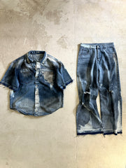【M.U.L. Apparel Collection】脱色DENIM SET UP