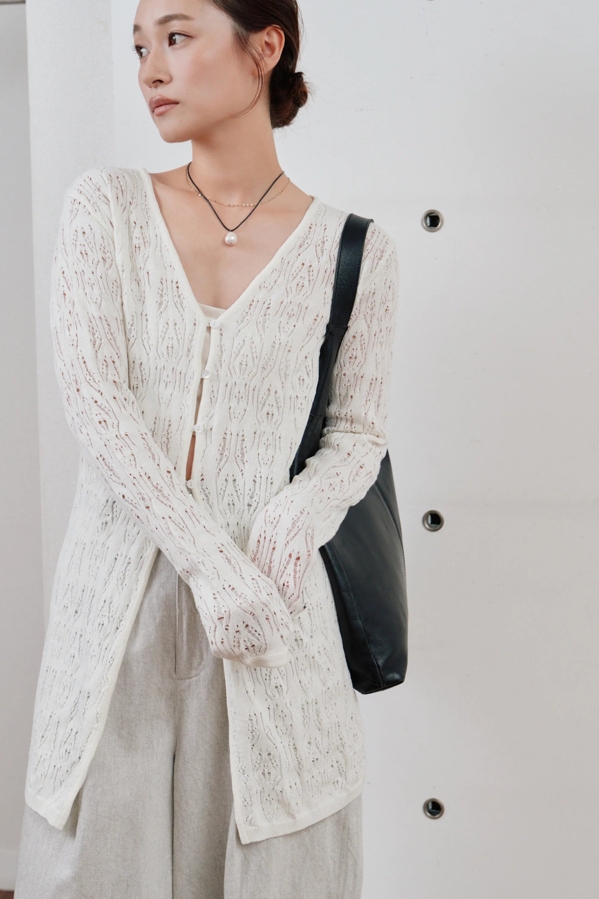 【Hella 2026 SPRING/SUMMER】crochet lace Vneck cardigan