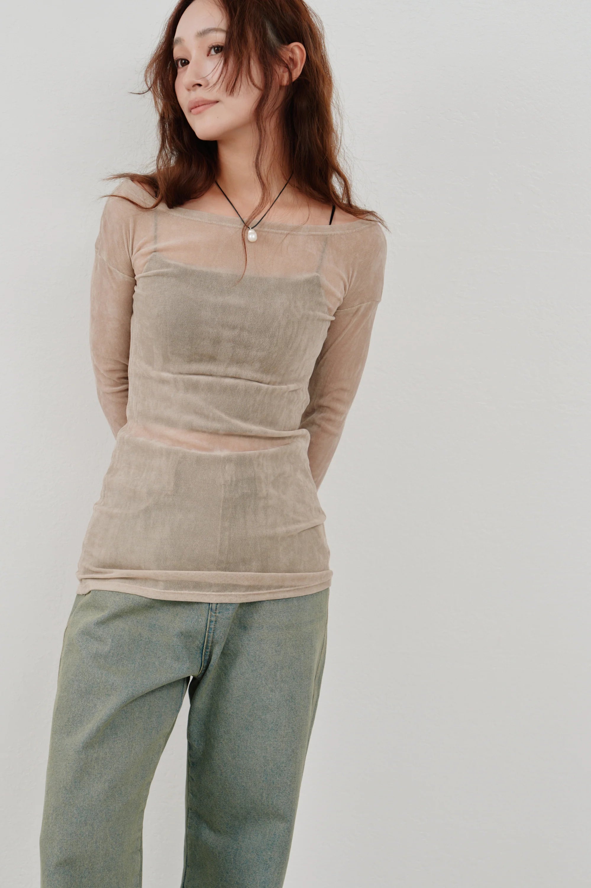 【Hella 2026 SPRING/SUMMER】flocky tulle top