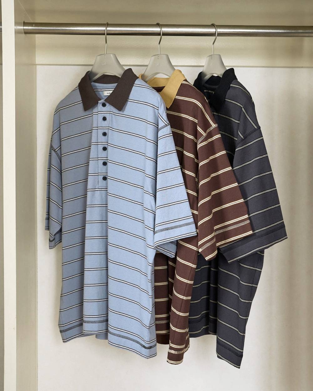 【anuke 2026 PRE FALL COLLECTION】Border Loose Polotops - Champdelarose