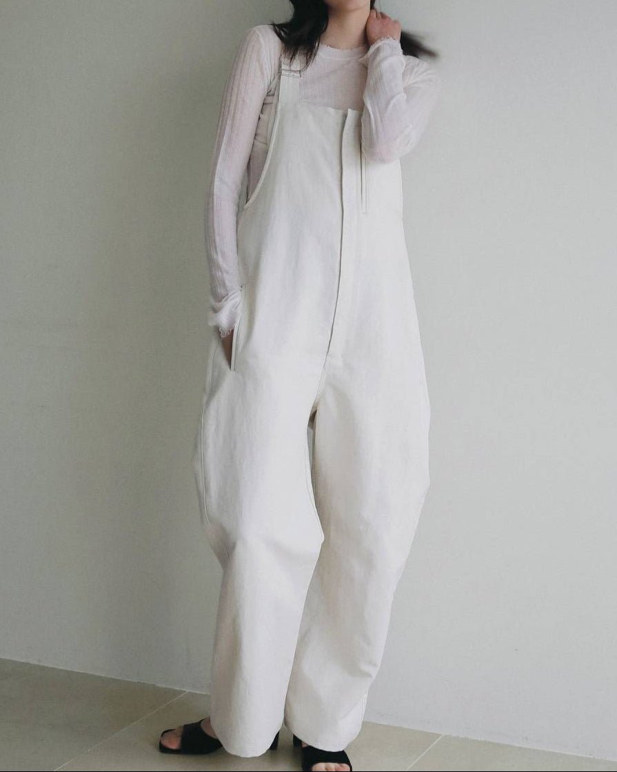【anuke 2026 PRE FALL COLLECTION】Cotton Wide Salopette - Champdelarose