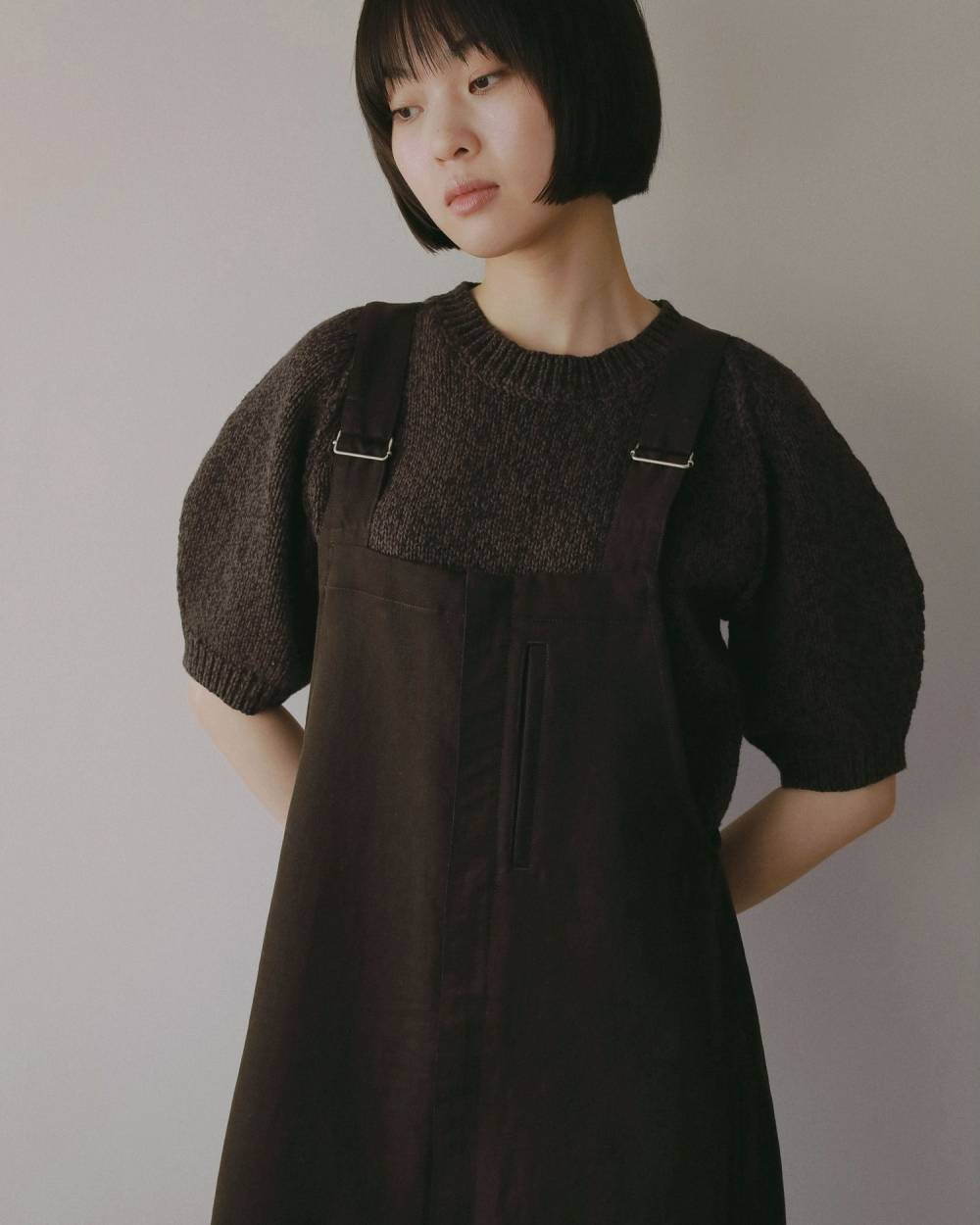 【anuke 2026 PRE FALL COLLECTION】Cotton Wide Salopette - Champdelarose