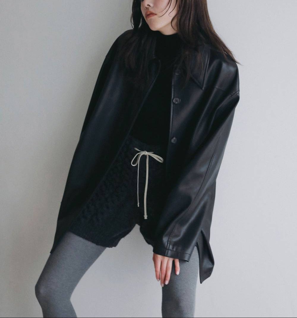 【anuke 2026 PRE FALL COLLECTION】Ecoleather Over Jacket - Champdelarose