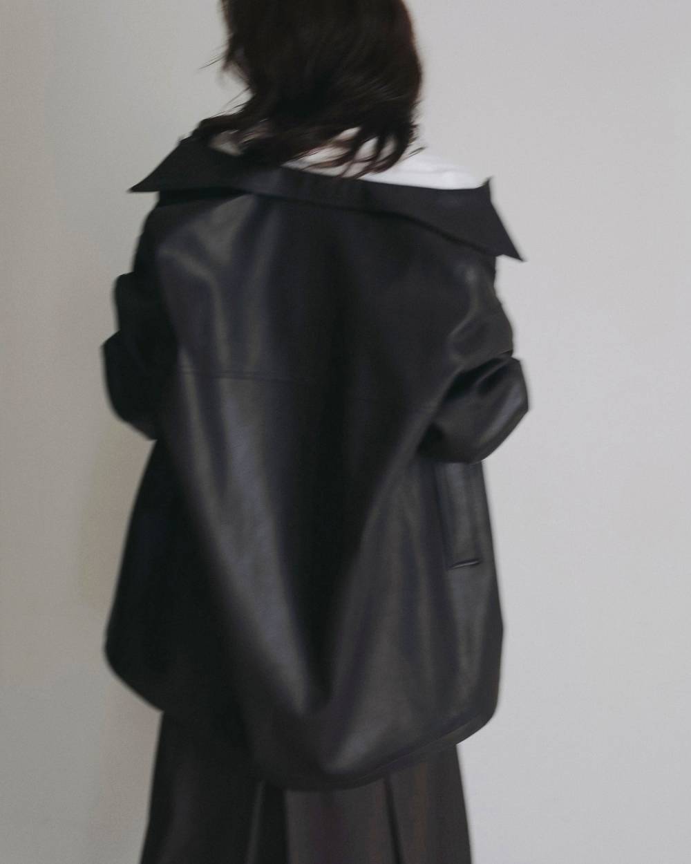 【anuke 2026 PRE FALL COLLECTION】Ecoleather Over Jacket - Champdelarose