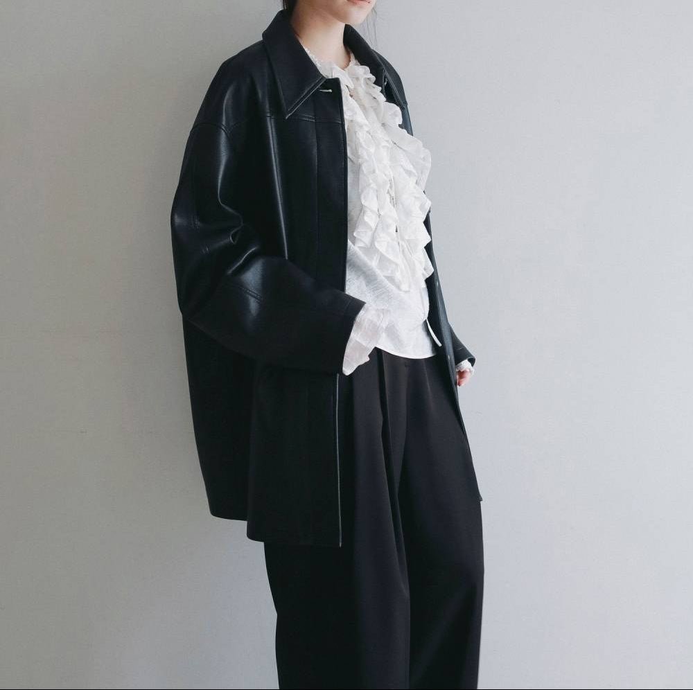【anuke 2026 PRE FALL COLLECTION】Ecoleather Over Jacket - Champdelarose