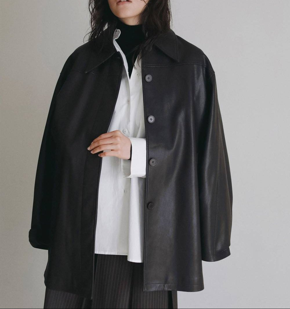 【anuke 2026 PRE FALL COLLECTION】Ecoleather Over Jacket - Champdelarose