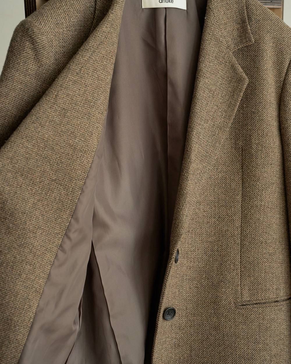 【anuke 2026 PRE FALL COLLECTION】Herringbone Wool Jacket - Champdelarose