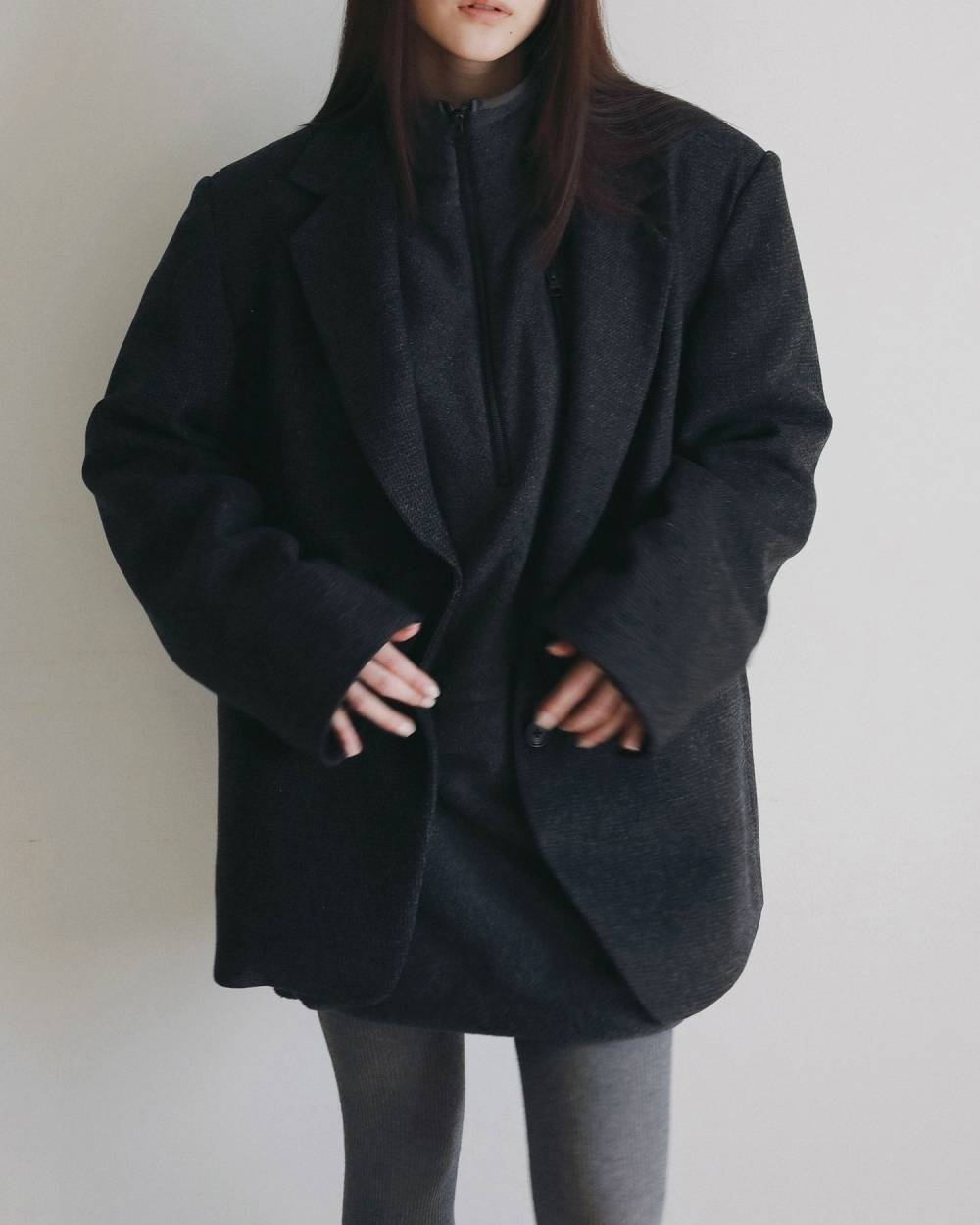 【anuke 2026 PRE FALL COLLECTION】Herringbone Wool Jacket - Champdelarose