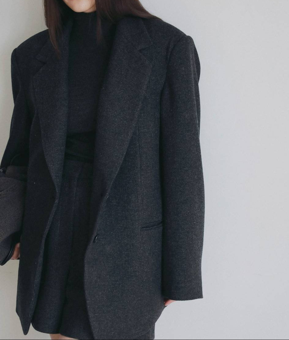 【anuke 2026 PRE FALL COLLECTION】Herringbone Wool Jacket - Champdelarose