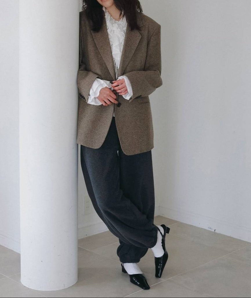 【anuke 2026 PRE FALL COLLECTION】Herringbone Wool Jacket - Champdelarose