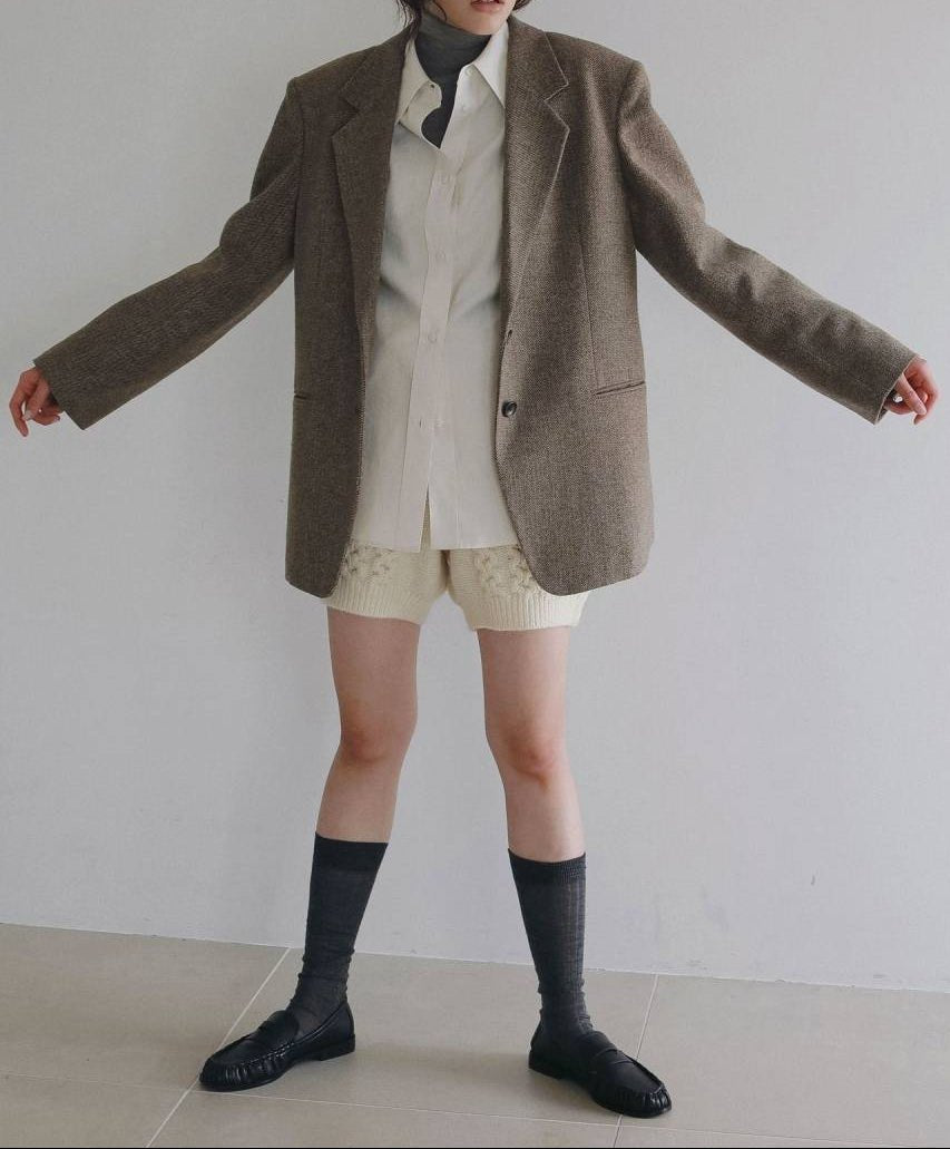 【anuke 2026 PRE FALL COLLECTION】Herringbone Wool Jacket - Champdelarose