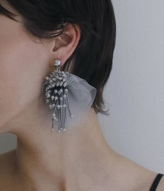 【anuke 2026 PRE FALL COLLECTION】Tulle x Beads Pierce - Champdelarose