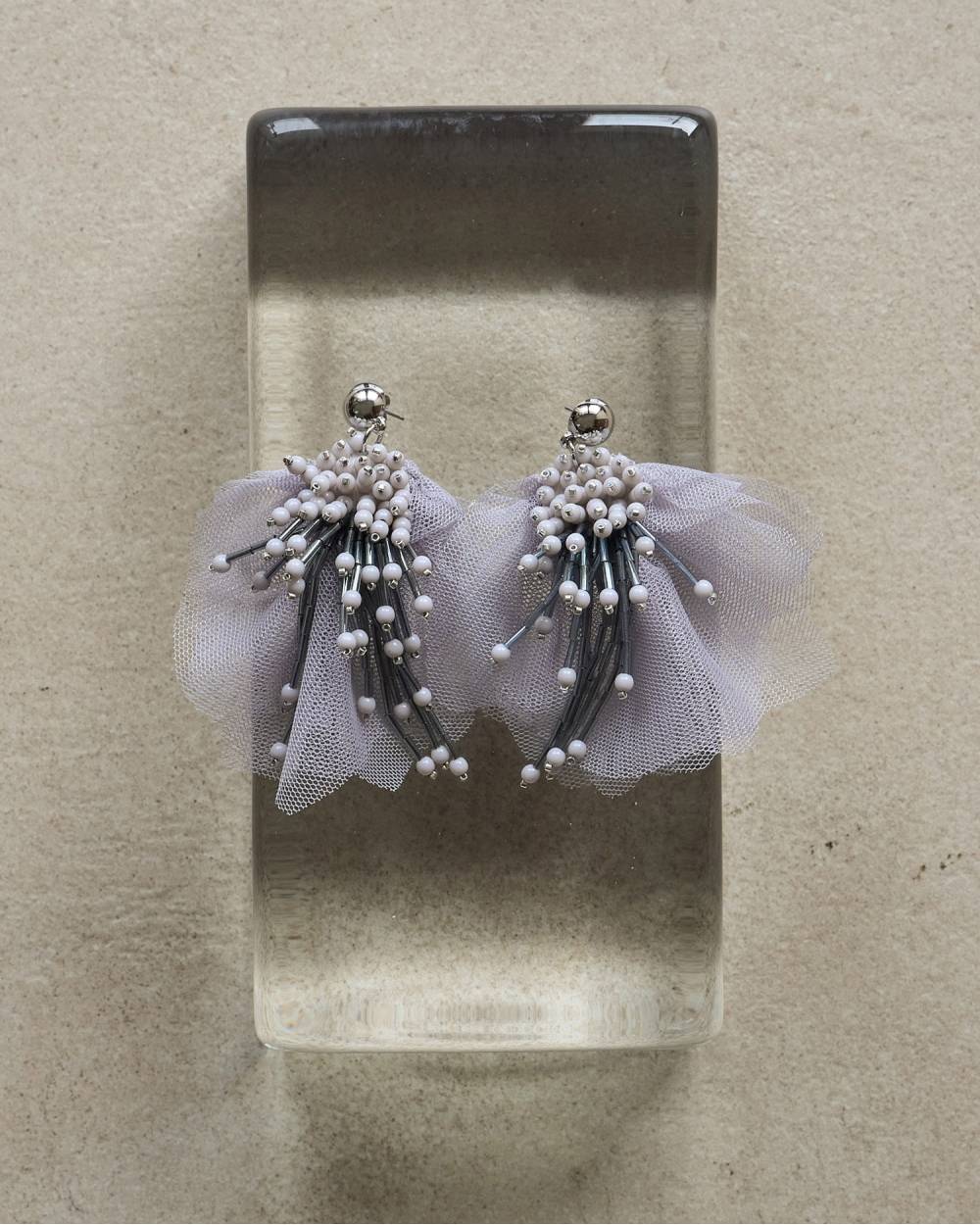 【anuke 2026 PRE FALL COLLECTION】Tulle x Beads Pierce - Champdelarose