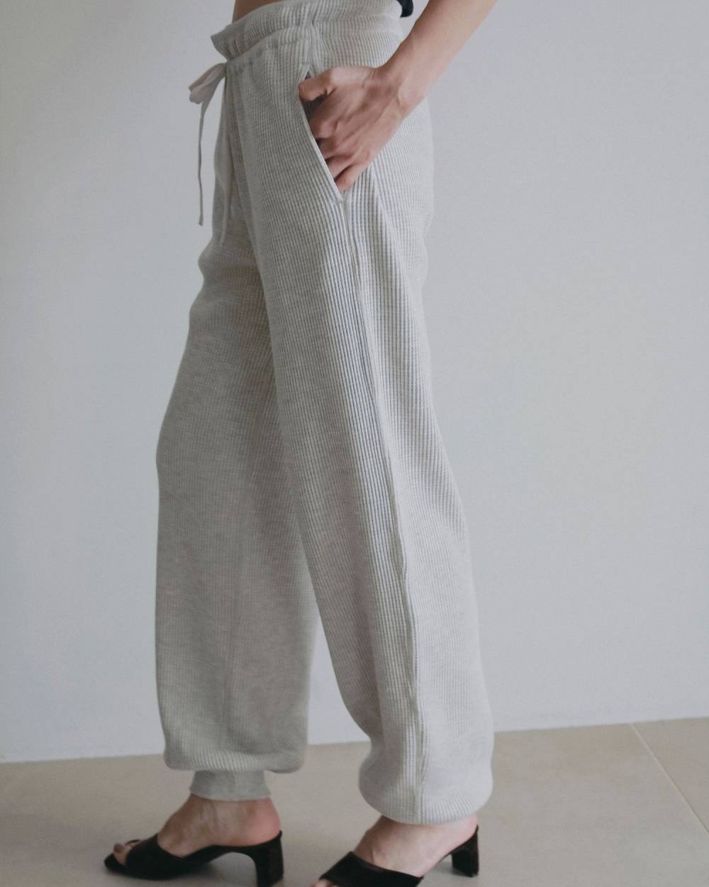【anuke 2026 PRE FALL COLLECTION】Waffle Wide Pants - Champdelarose