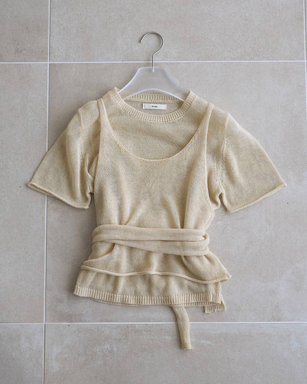 【anuke 2026 PRE FALL COLLECTION】Wrapcami Layered Knit - Champdelarose