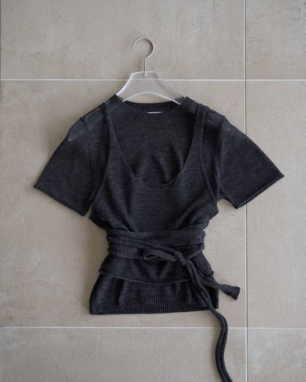 【anuke 2026 PRE FALL COLLECTION】Wrapcami Layered Knit - Champdelarose