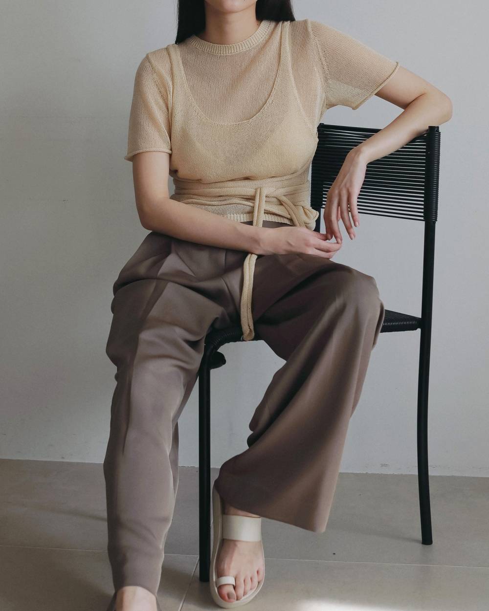 【anuke 2026 PRE FALL COLLECTION】Wrapcami Layered Knit - Champdelarose