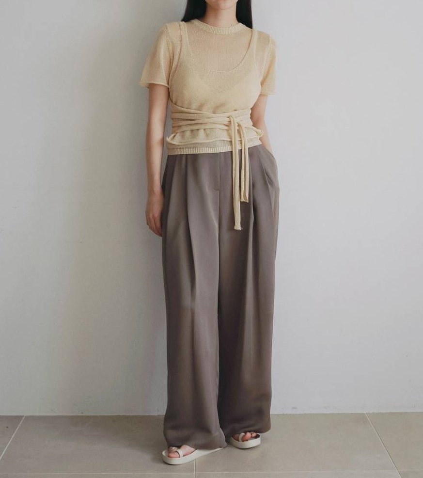 【anuke 2026 PRE FALL COLLECTION】Wrapcami Layered Knit - Champdelarose