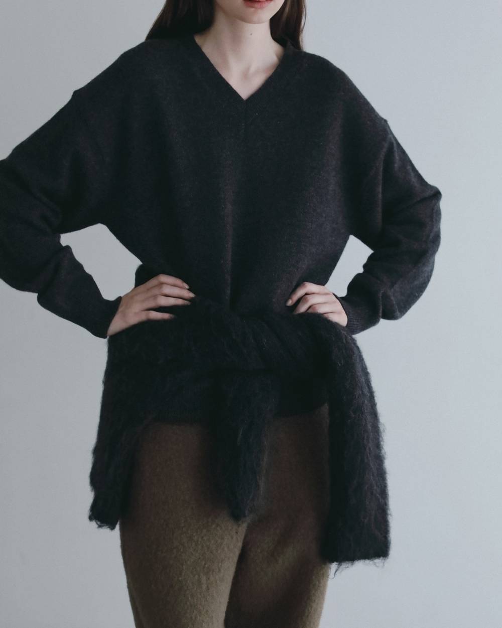 【anuke 2026 winter】Brushed Knit Jacket - Champdelarose