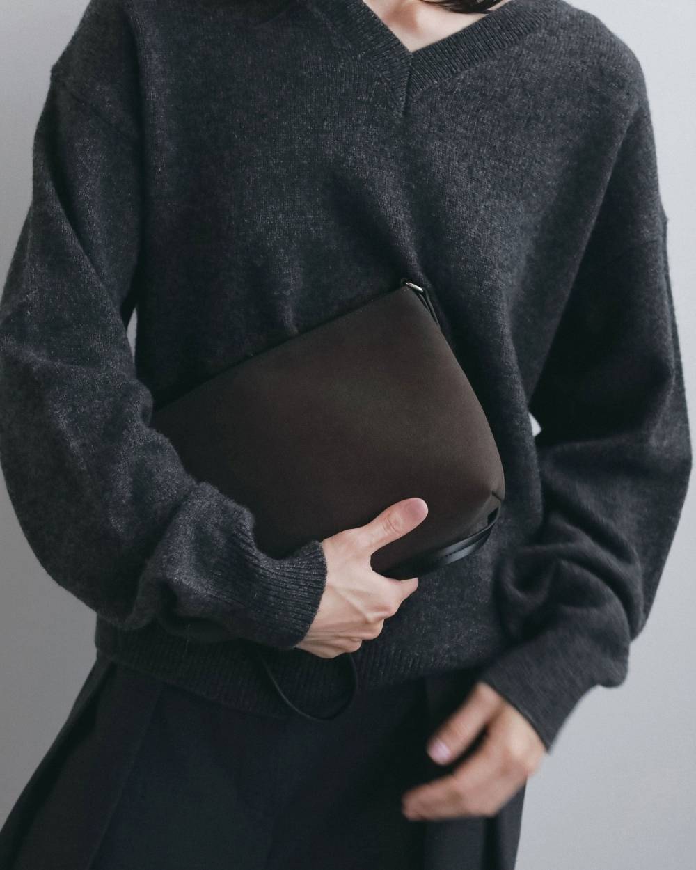 【anuke 2026 winter】Ecoleather Hand Bag - Champdelarose
