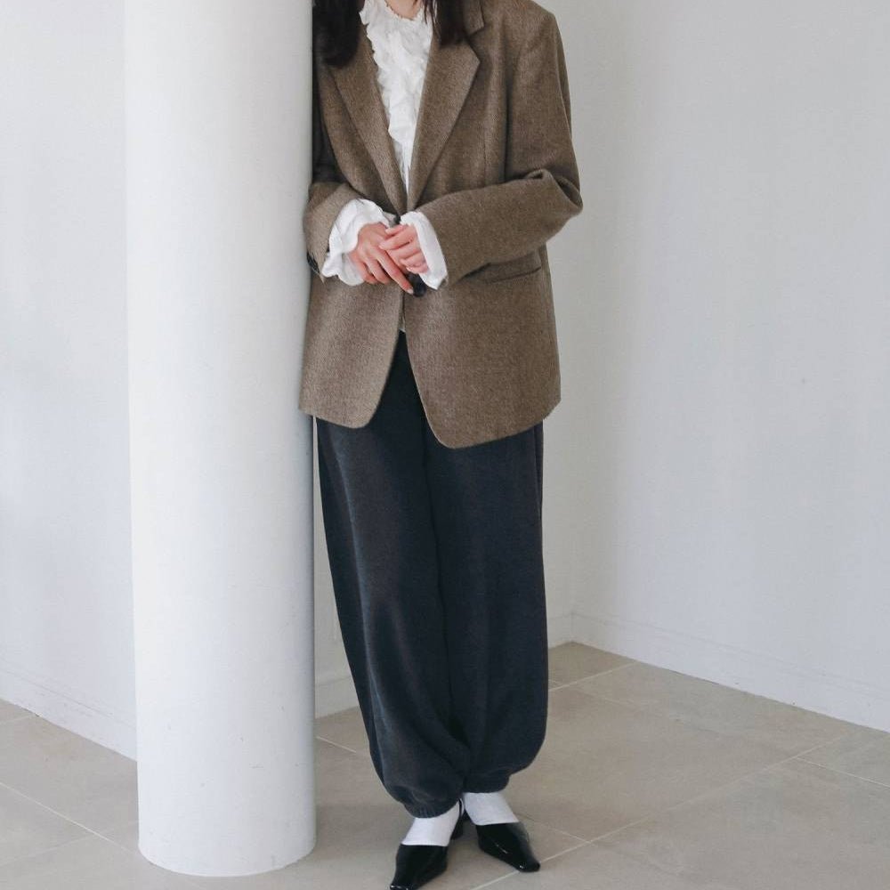 【anuke 2026 winter】Fleece Rough Pants - Champdelarose