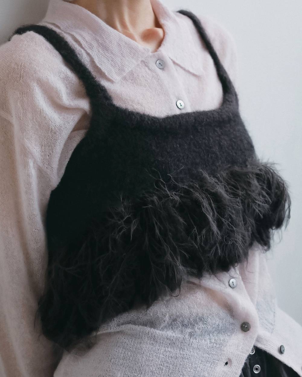【anuke 2026 winter】Fringe Bustier - Champdelarose