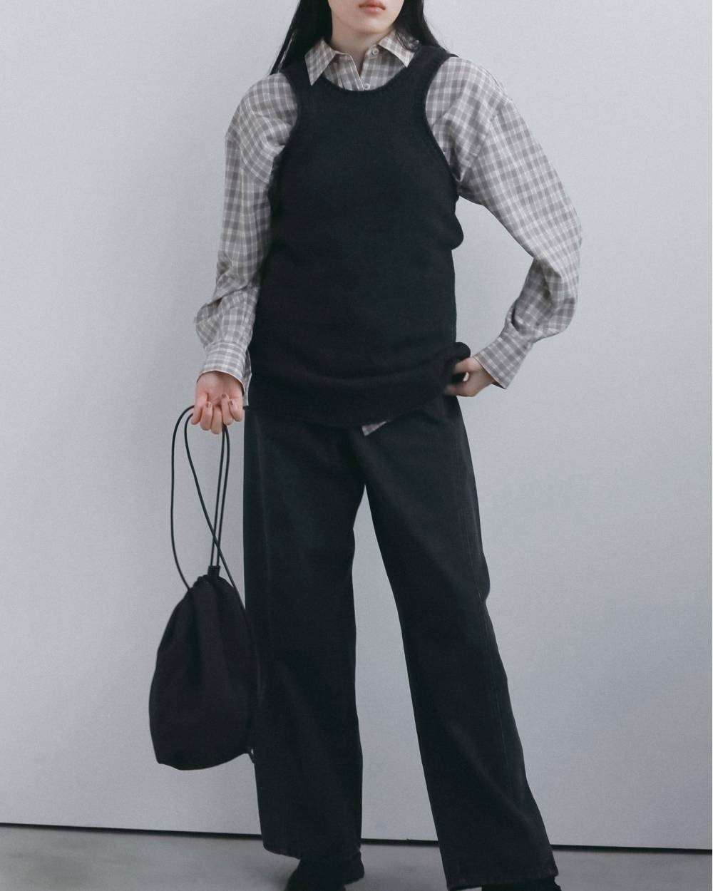 【anuke 2026 winter】Knit Long Tanktop - Champdelarose