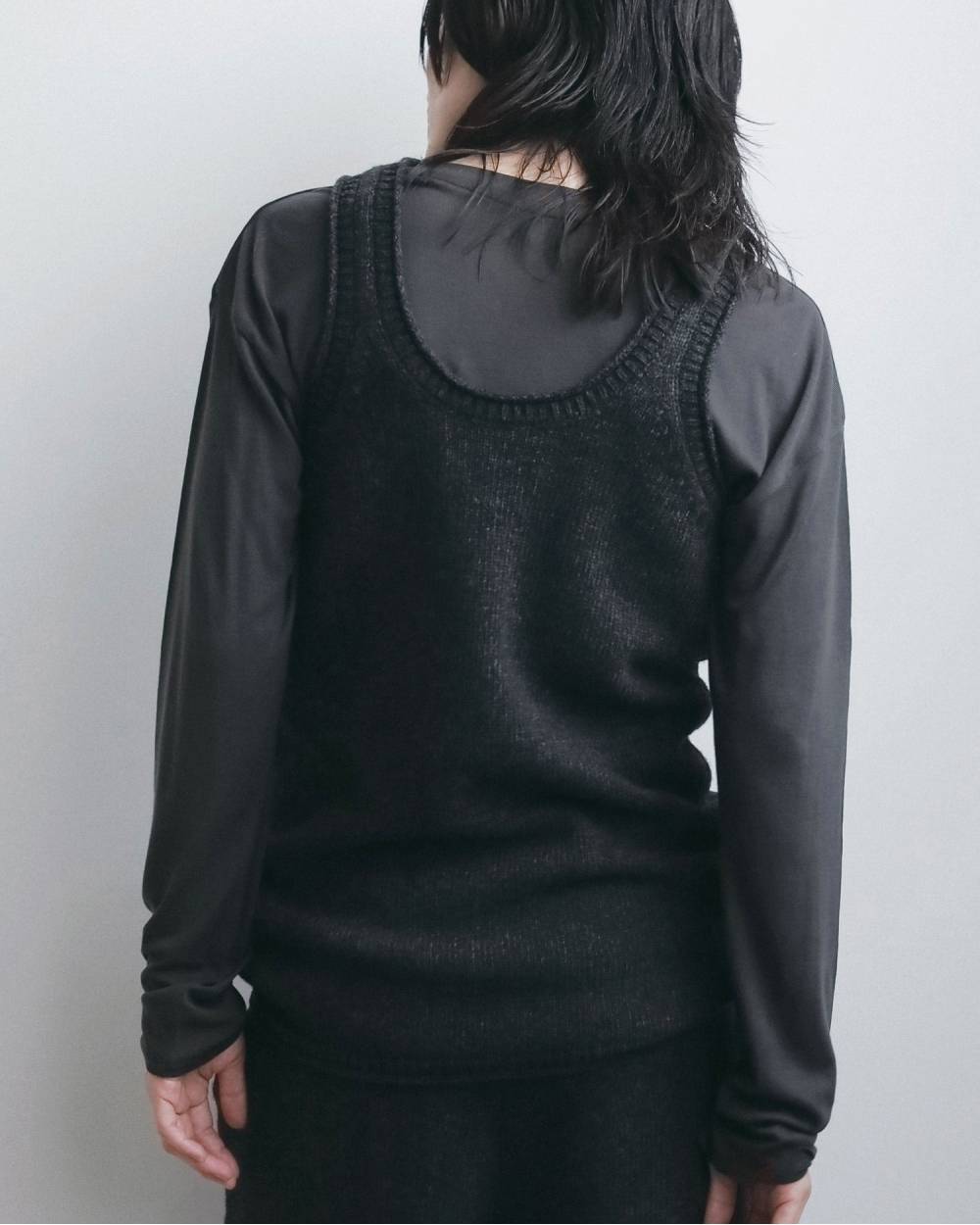 【anuke 2026 winter】Knit Long Tanktop - Champdelarose