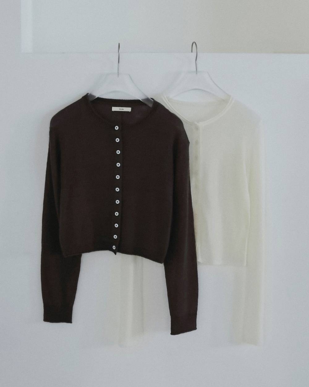 【anuke 2026 winter】Layered Crewneck Cardigan - Champdelarose