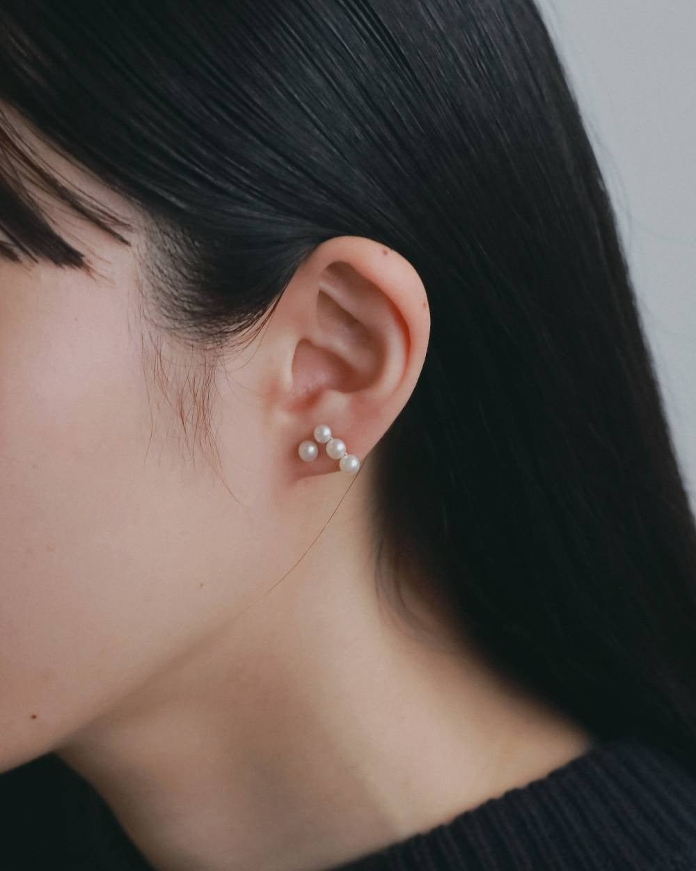 【anuke 2026 winter】Mini Pearl Pierce - Champdelarose