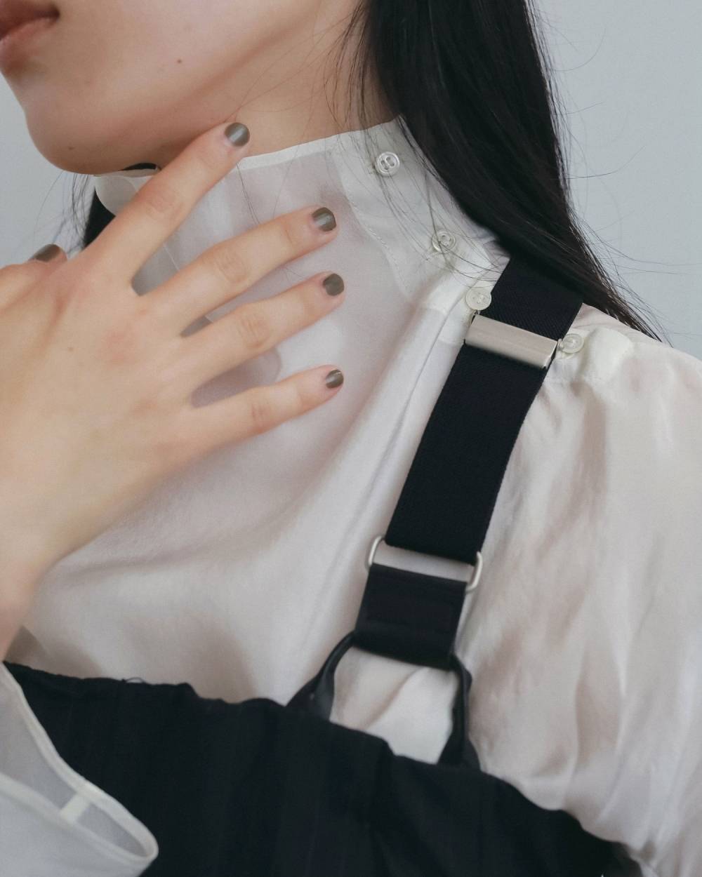 【anuke 2026 winter】Organdy Tie Blouse - Champdelarose