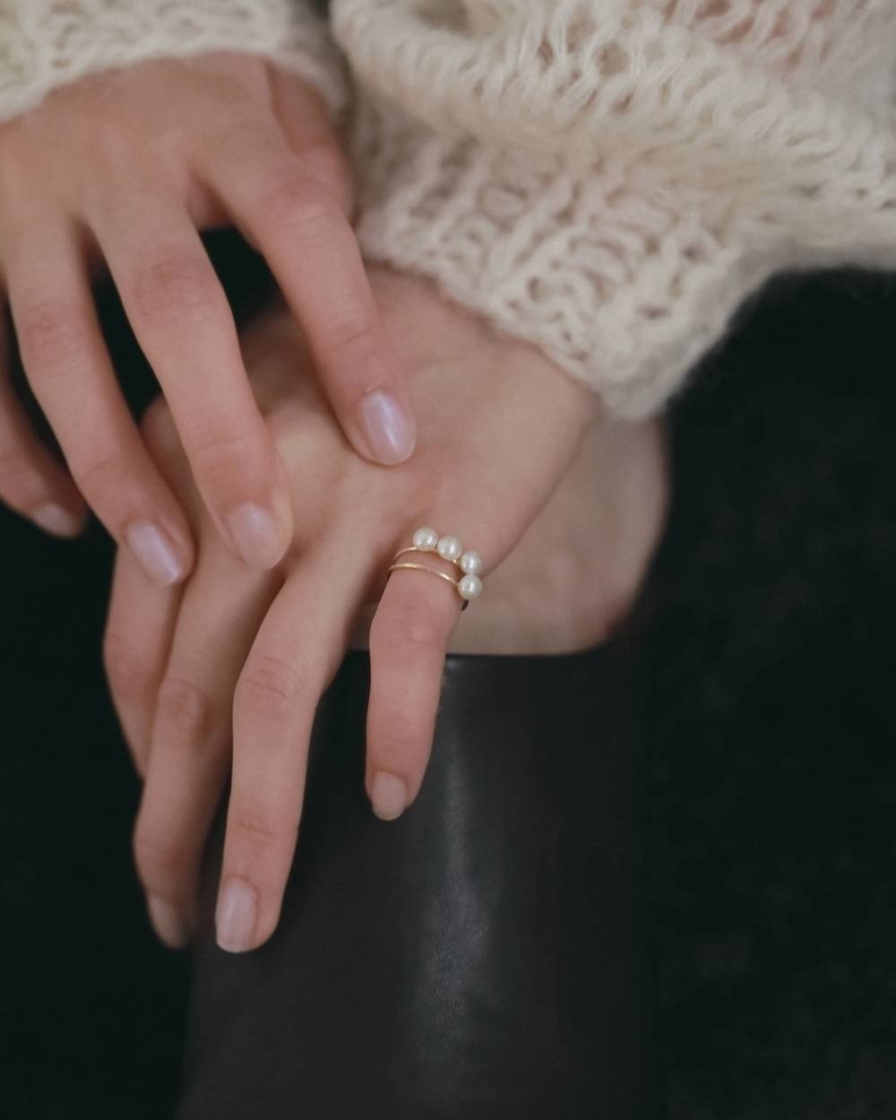 【anuke 2026 winter】Pearlline Pinky Ring - Champdelarose