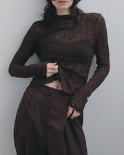 【anuke 2026 winter】Raschel Lace Turtle - Champdelarose