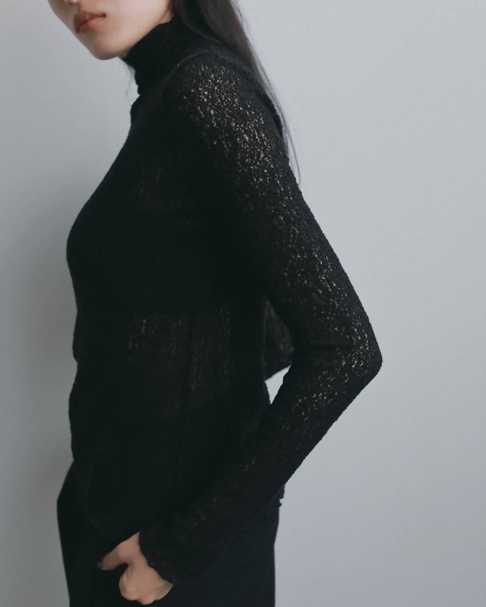 【anuke 2026 winter】Raschel Lace Turtle - Champdelarose