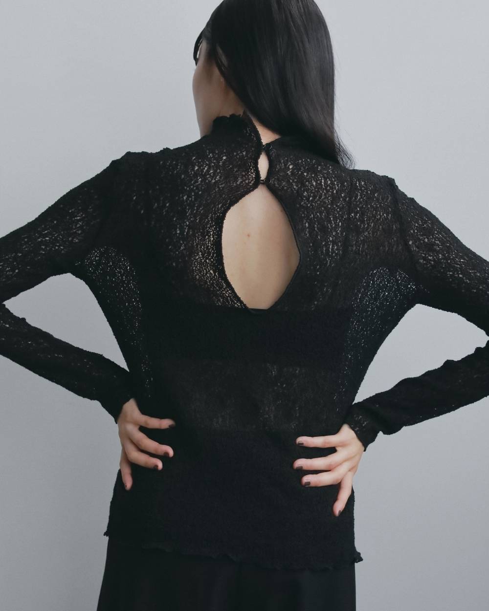 【anuke 2026 winter】Raschel Lace Turtle - Champdelarose