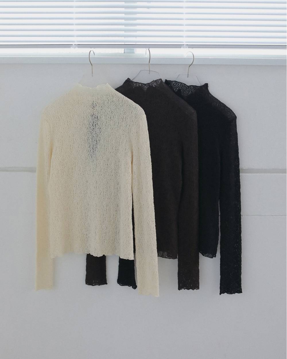【anuke 2026 winter】Raschel Lace Turtle - Champdelarose