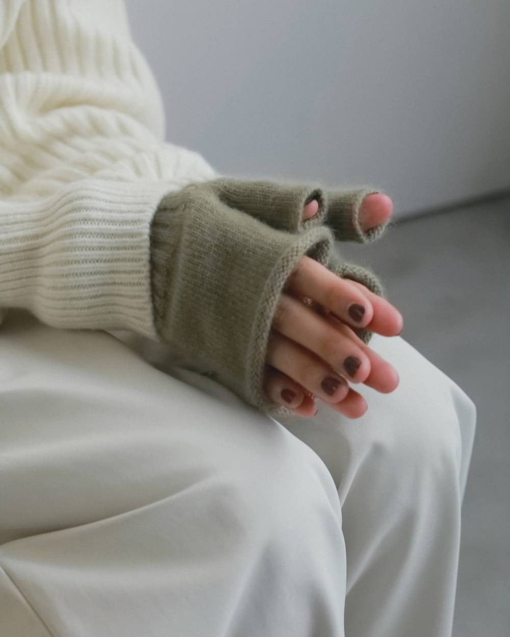【anuke 2026 winter】Rib Knit Glove - Champdelarose