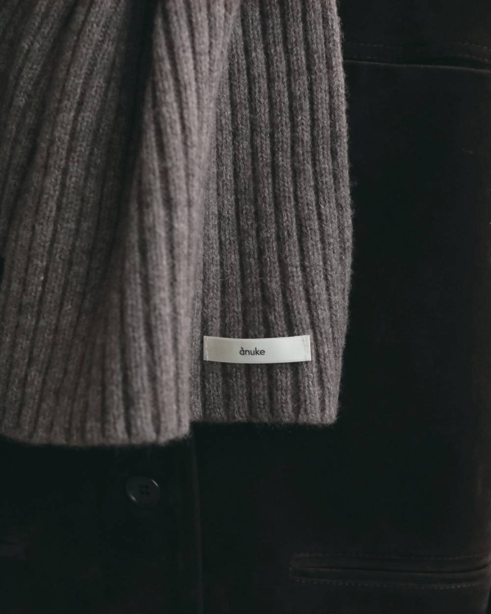 【anuke 2026 winter】Rib Knit Stole - Champdelarose
