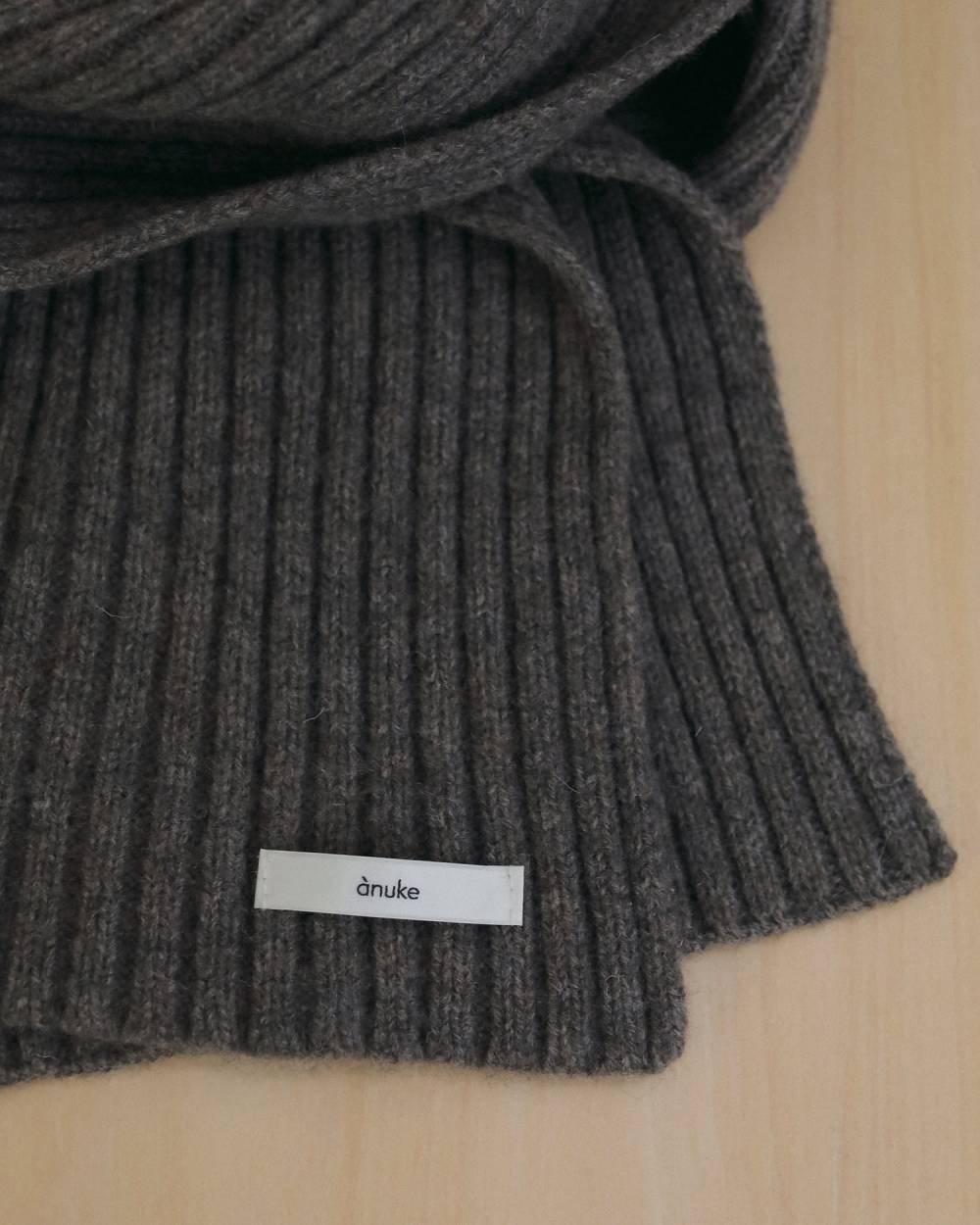 【anuke 2026 winter】Rib Knit Stole - Champdelarose