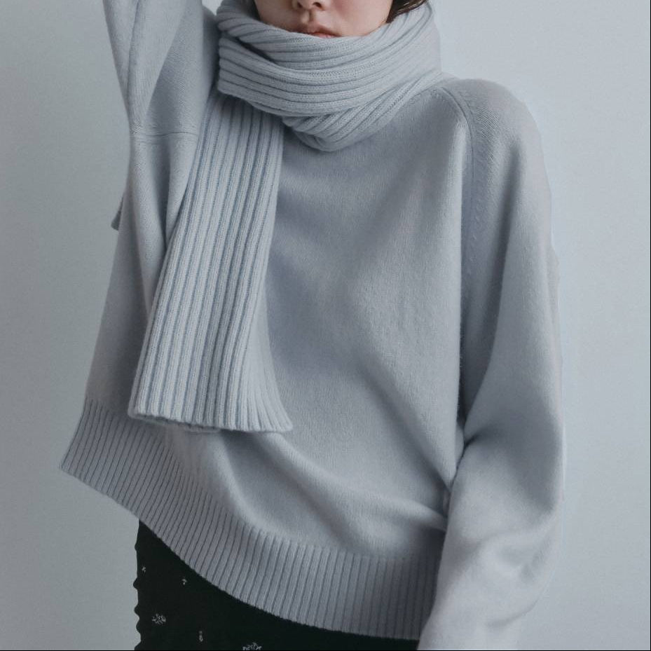 【anuke 2026 winter】Rib Knit Stole - Champdelarose